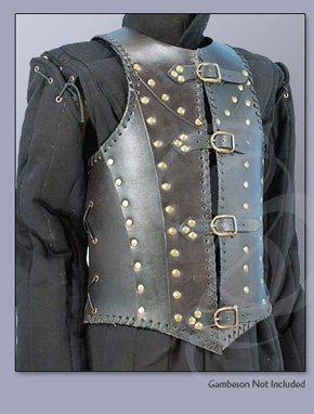 Studded Leather Armor Vest with Straps - Size Medium
