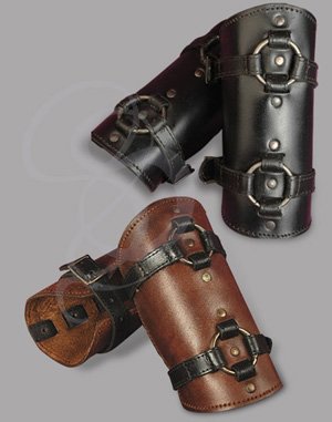 Beserker Leather Bracers Adjustable Leather Bracers with Large Sewn Rings
