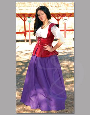 Renaissance Skirts - Gathered Medieval Skirts in Variouos Colors