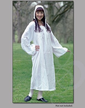 Full-Length Classic Chemise with Drawstring Neckline