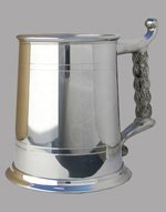 Lined Pewter Tankard with Rope Handle 1 Pint